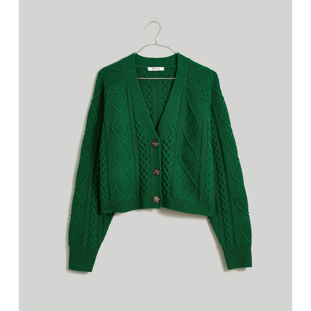 NWT Madewell Cable-Knit Cropped Cardigan